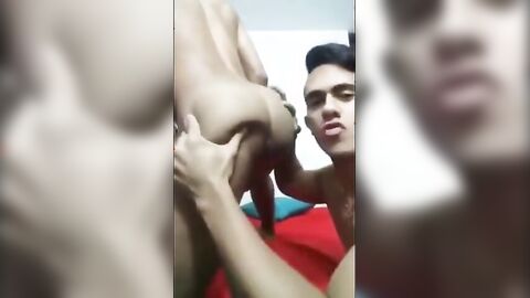 Asian Amateur Twink Takes on a Big Cock