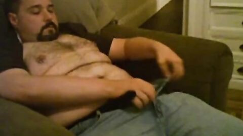 Chubby Bear Daddy Strokes and Cums