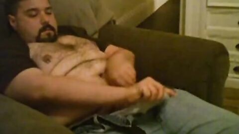 Chubby Bear Daddy Strokes and Cums