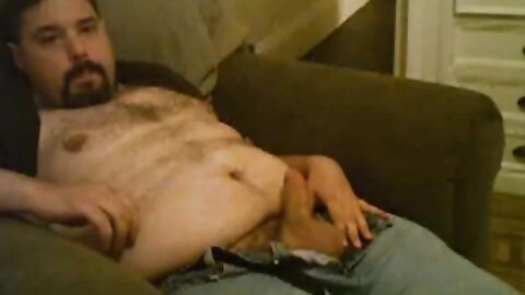 Chubby Bear Daddy Strokes and Cums