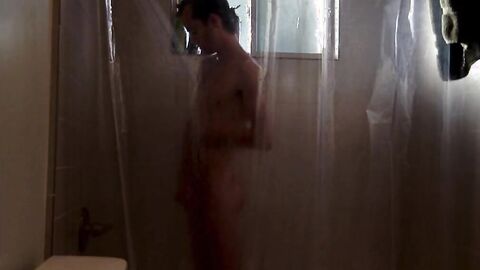 Skinny Twink Bareback in the Shower on Webcam