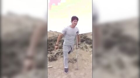 Hunk with a Big Bulge Outdoors