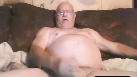 Old Man Strokes and Explodes with Pleasure