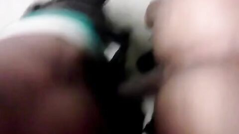 Bareback Staircase Fuck with Big Black Cock