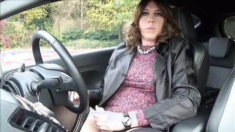 Wanking in a Car at a Supermarket Parking Lot