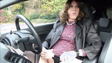 Wanking in a Car at a Supermarket Parking Lot