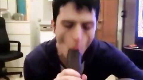 Big Black Cock Sucked by a Horny Amateur Dude