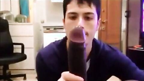 Big Black Cock Sucked by a Horny Amateur Dude