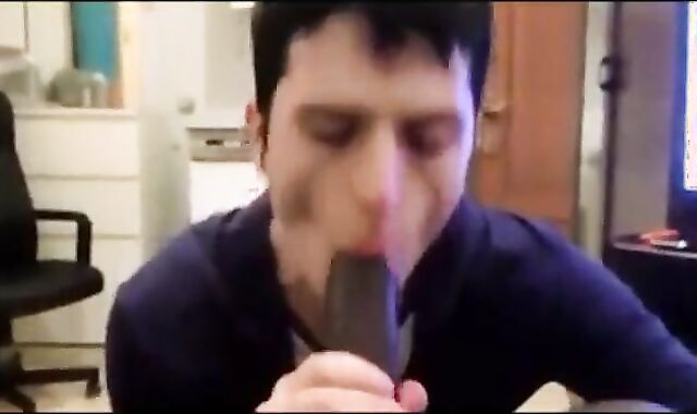 Big Black Cock Sucked by a Horny Amateur Dude