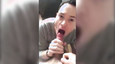 Twink Swallows Big Cock, Amateur Blowjob Video
