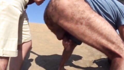 Bareback Outdoor Adventure With A Stranger On A Dune