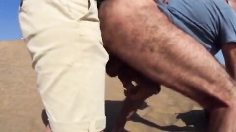 Bareback Outdoor Adventure With A Stranger On A Dune