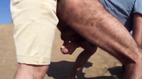 Bareback Outdoor Adventure With A Stranger On A Dune