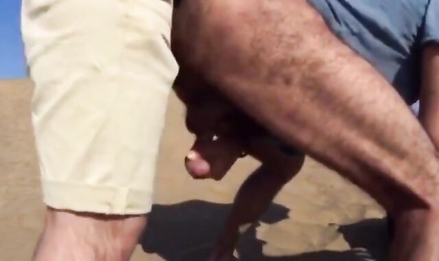 Bareback Outdoor Adventure With A Stranger On A Dune