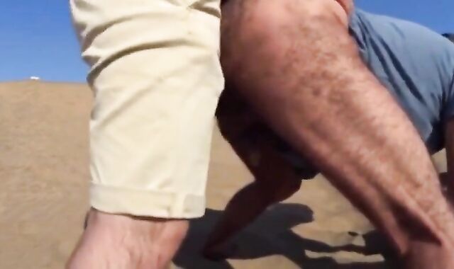 Bareback Outdoor Adventure With A Stranger On A Dune