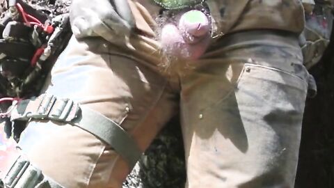 Hairy Bear Cock and Balls Pee Show