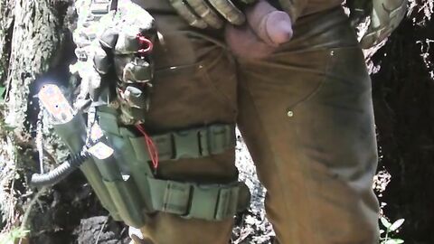 Hairy Bear Cock and Balls Pee Show