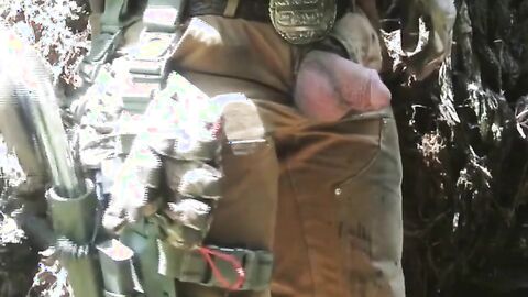 Hairy Bear Cock and Balls Pee Show