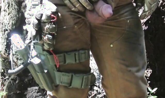 Hairy Bear Cock and Balls Pee Show