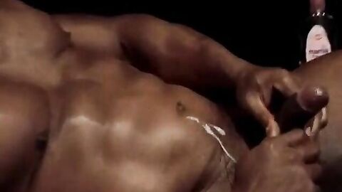 Black Muscle Daddy Solo - Amateur Hunk Cums Hard