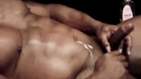 Black Muscle Daddy Solo - Amateur Hunk Cums Hard