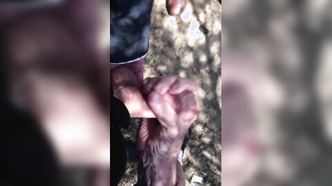 Old Men Wank Young Cock Outdoors