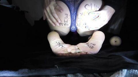 Twink Slut Fucks His Huge Purple Dildo