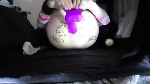 Twink Slut Fucks His Huge Purple Dildo