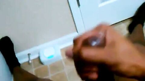 Big Black Cock Masturbating in the Bathroom