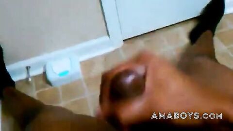 Big Black Cock Masturbating in the Bathroom