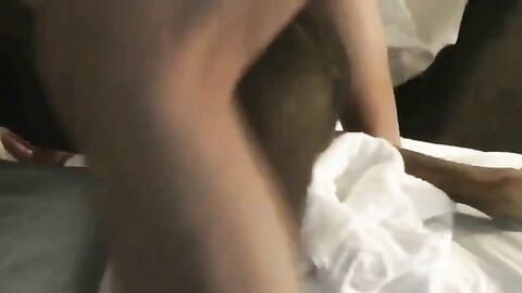 Thick White Bear Breeds a Lil Black Bitch Bareback