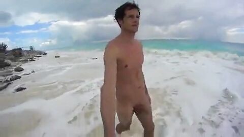 Big-Cock Men Jerk Off at a Cuba Beach