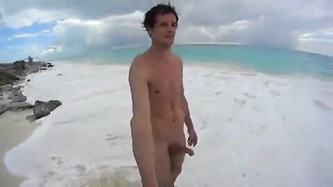 Big-Cock Men Jerk Off at a Cuba Beach