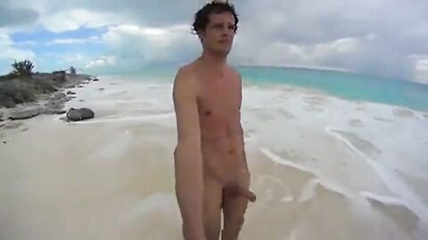 Big-Cock Men Jerk Off at a Cuba Beach