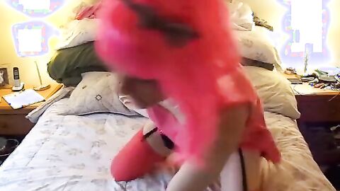 Sissy in Pink Masturbates Solo