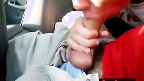 Backseat Blowjob and Cum Swallow