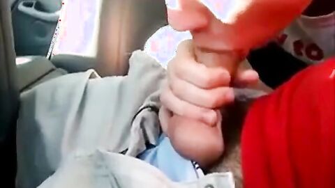 Backseat Blowjob and Cum Swallow