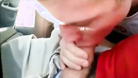Backseat Blowjob and Cum Swallow