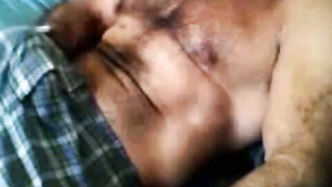 Bearded daddy strokes his cock solo