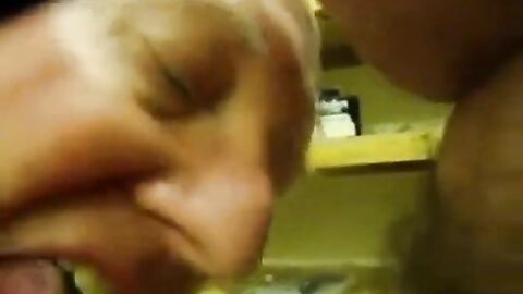 Daddy Blows it in the Stockroom - Amateur Old-Young Action