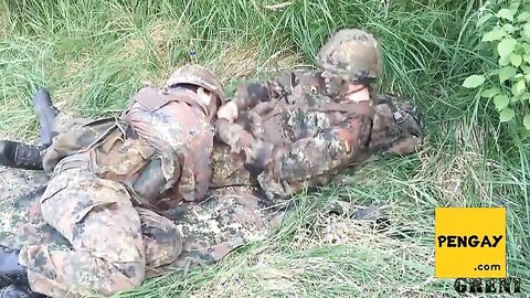 German Military Men Go Wild Outdoors