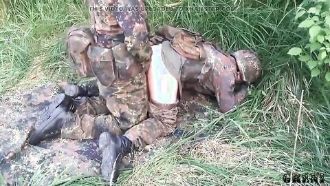 German Military Men Go Wild Outdoors