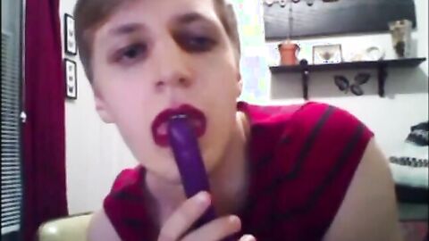 Twink Crossdresser Cums Hard