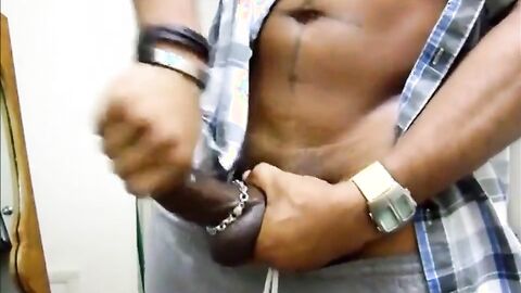 Black Daddy Jerks Off and Cums Hard
