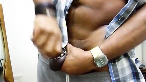 Black Daddy Jerks Off and Cums Hard