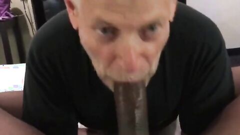 Mature Gay Man Sucks a Well-Endowed Black Stud