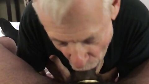 Mature Gay Man Sucks a Well-Endowed Black Stud