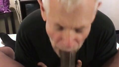 Mature Gay Man Sucks a Well-Endowed Black Stud