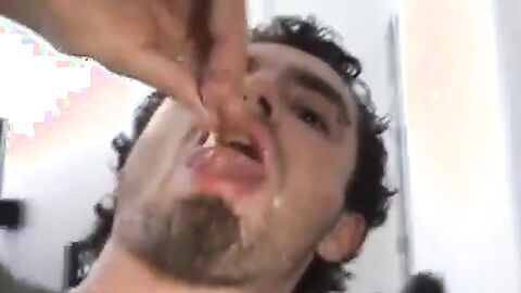 Muscular Hunk Swallows a Creamy Load