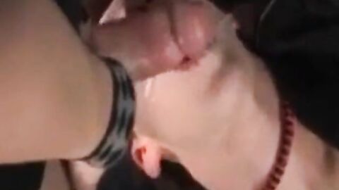 Bareback Gangbang Twink Gets Mouthful of Cum